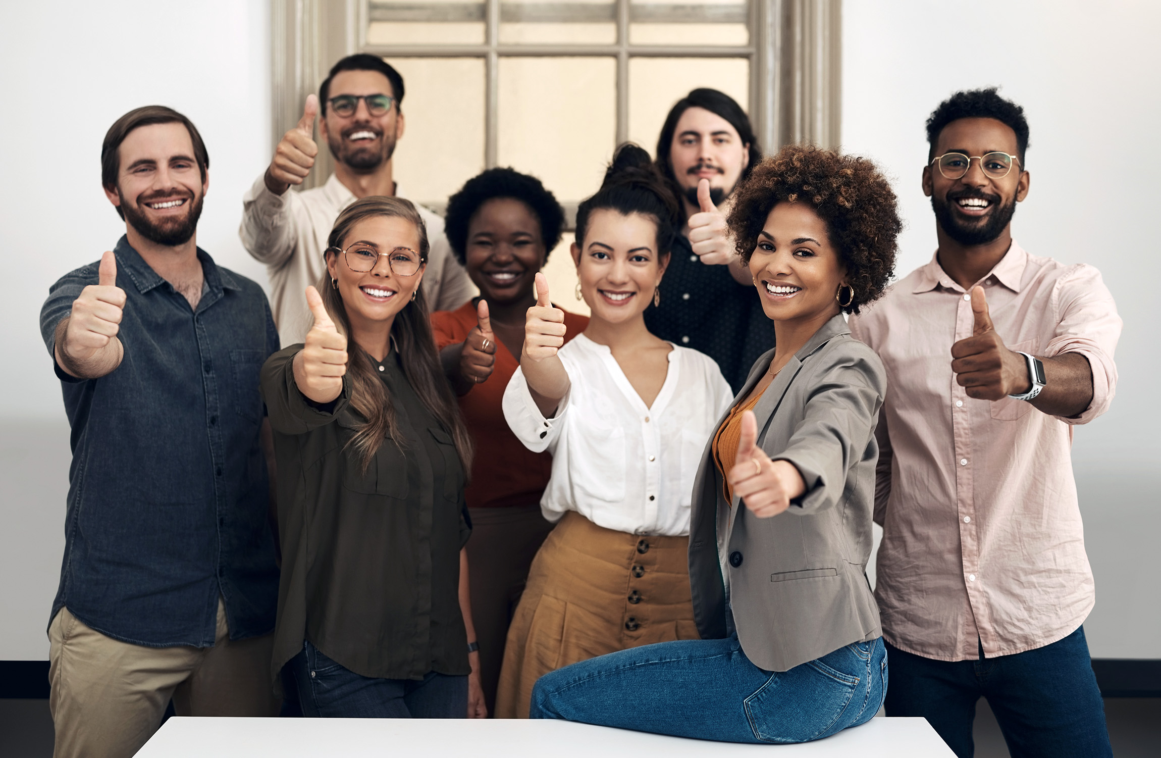group of happy business workers