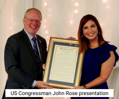 US Congressman John Rose presents Congressional Remarks to UWSC CEO Erin Birch
