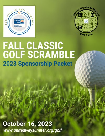 2023 Golf sponsor packet cover page
