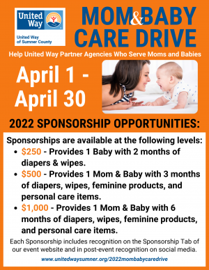 sponsor sheet for 2022 Mom & Baby Drive