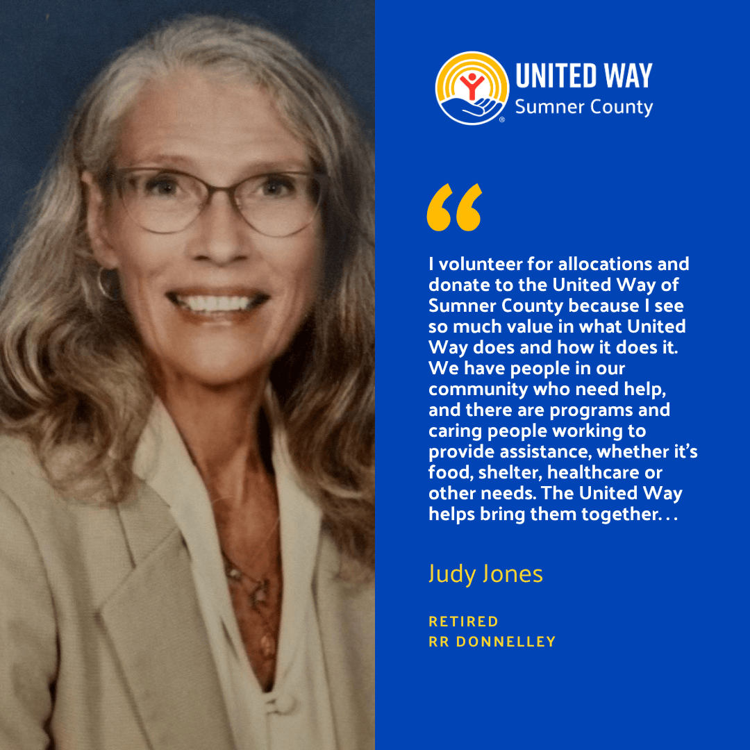 Judy Jones quote regarding volunteering at UWSC