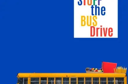 bus with school supplies