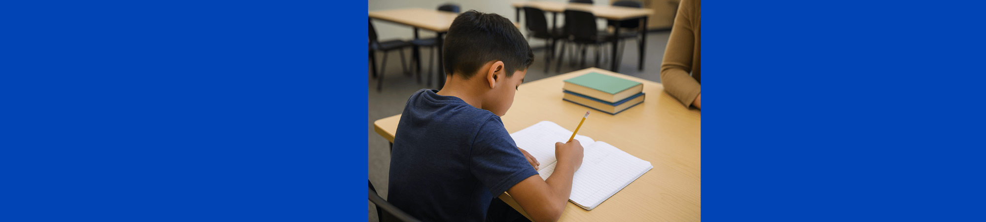 Hispanic boy doing homework
