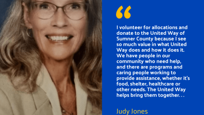 Judy Jones quote regarding volunteering at UWSC
